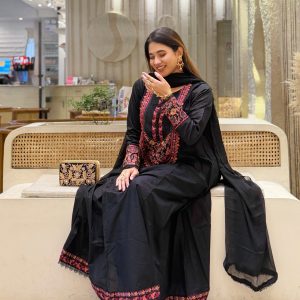 Black Embroidery Gown Dress